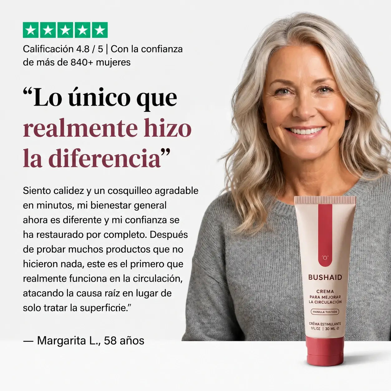 Crema Potenciadora BushAid™ Glaseado de Vainilla